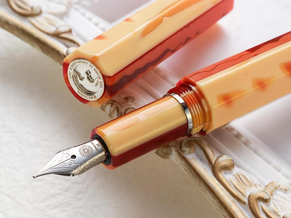 WANCHER Kaleido Queen Fountain Pen Sunset KALEIDO QUEEN Octagonal Pillar Art Collection Fountain Fine - [WANCHER Pen] (F Nib)