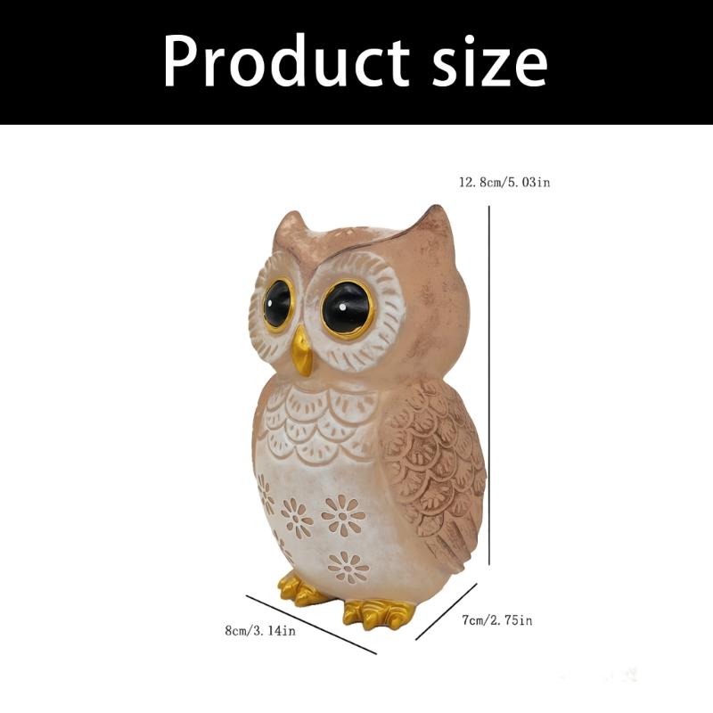 Owl Statue Home Decors Accents Small Animal Sculptures Lovely Owl Figurines for Bedroom Home Gift for Birds Lover