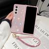 Anwendbar für Samsung ZFold5 Handyhülle Luxus Strassstein Lanyard zfold4 links und rechts faltbar All-Inclusive Anti-Drop Schutzhülle