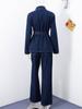 Spring/Autumn 2025 Retro Denim Jacket & Tie-Waist Trousers Set for Women