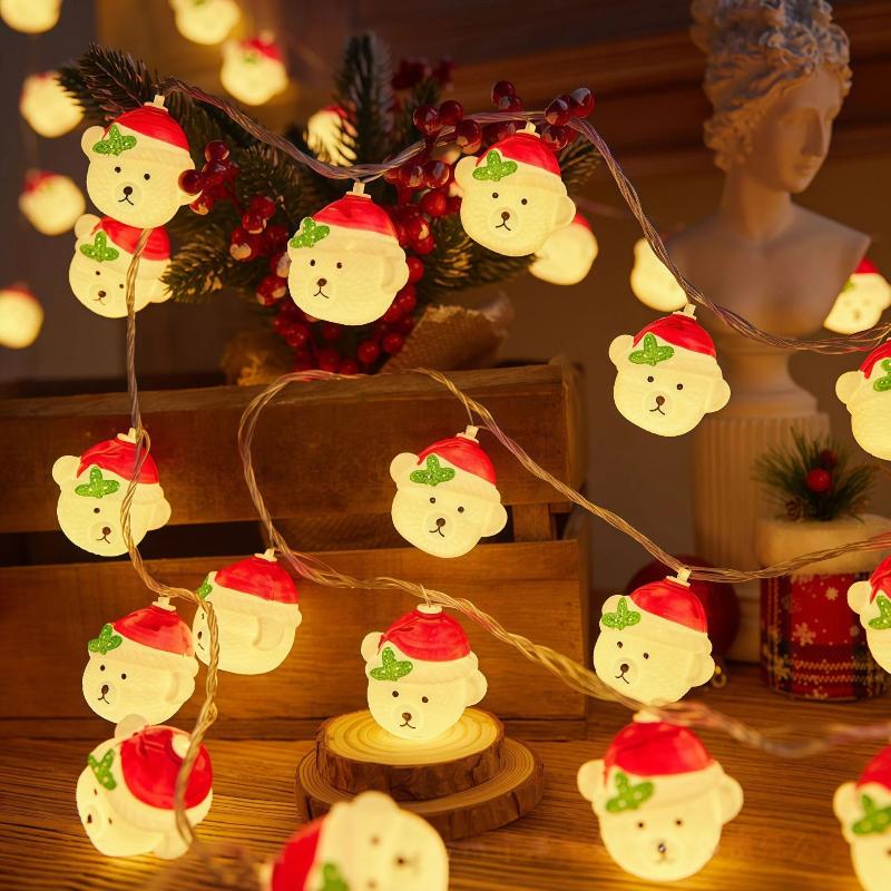 Snowman Led String Lights, Battery Operated Snowman Fairy Lights For Christmas Thanksgiving Fall Indoor Outdoor Home Decor