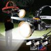 USB Rechargeable Sensor LED Headlamp with Built-in 18650 Battery Outdoor Fishing Head Flashlight 5 Lighting Modes Camping Torch