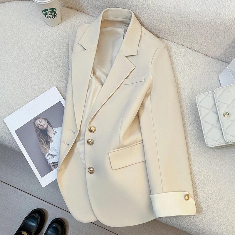 Blazer for Women Winter Casual Long Sleeve Button Cardigan Slim Fit Solid Color Professional Denim Suit Jacket