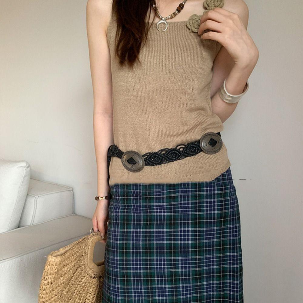 woven Bohemian Style Belt Waistband Tassel Waist Chain Fashion Ethnic Style Weave Belt  Beach