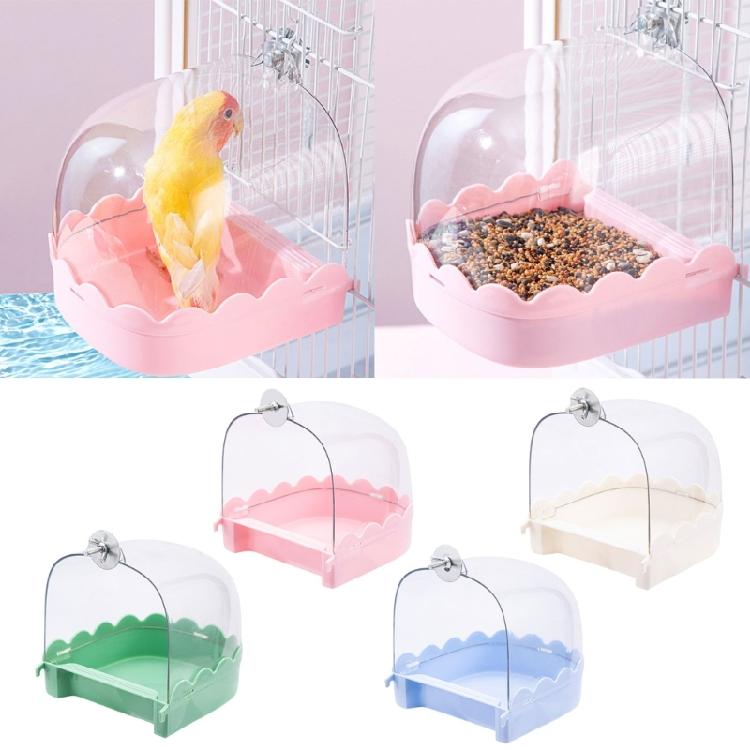 Bird Cage Mounted Shower Room Antisplashing Hangable Cage Bath Tub for Parakeets