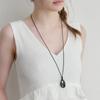 Oval Drop Necklace (N056_black)