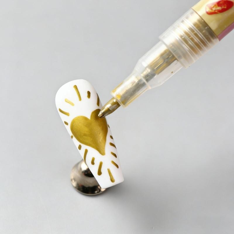 4Color Quick Dry Nail Art Pen Markers Nail Polishing Pen Safe Ink for Precise Designs Portable Use in Any Situation