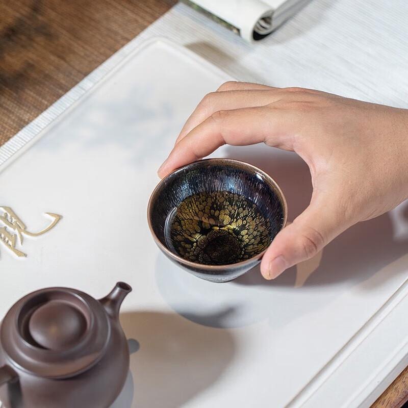 Edenus Handmade Blue Oil Spot Jian Zhan Teacup