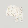 Lunaluz Girls Two Piece Bearmellow Wool Long Sleeve Square Neck Pajamas