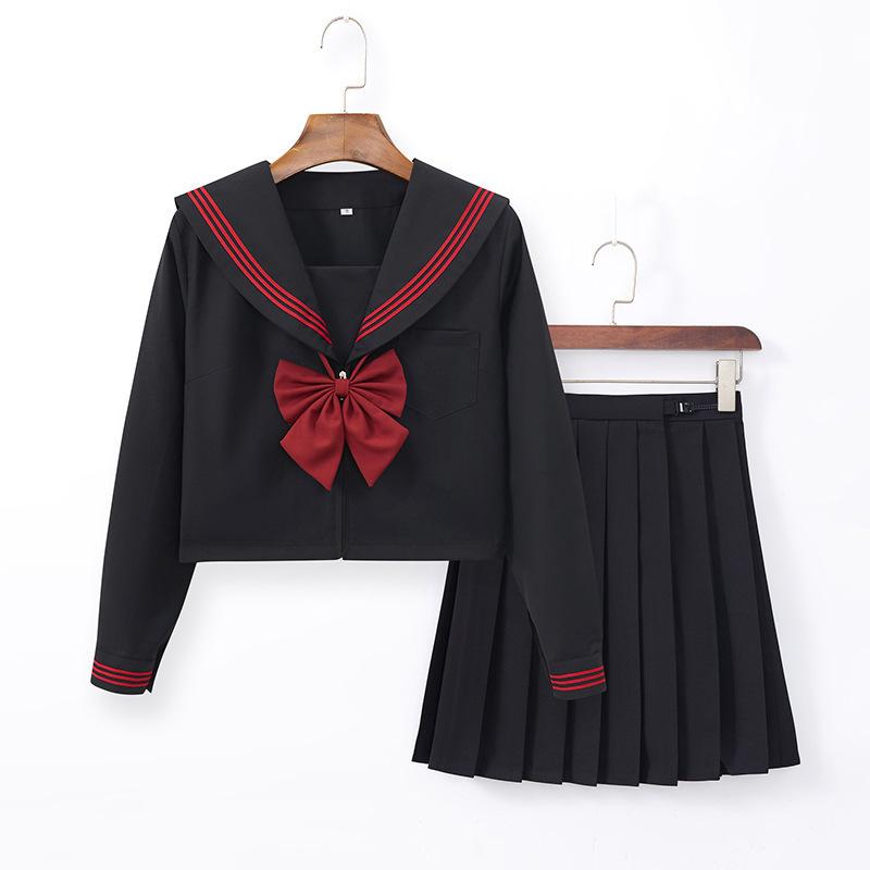 Einheitliches Rotes Sanben Matrosenuniform Schulangebot Rock Echtes Set College-Stil Faltenrock