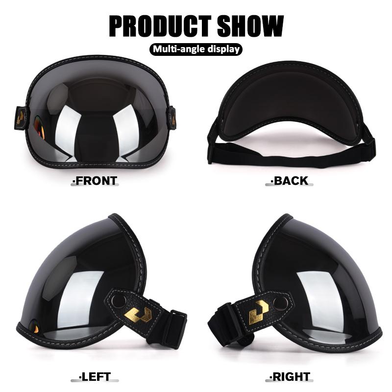 Retro Motorcycle Goggles Bubble Visor Outside Riding UV Protection Windshield Colorful Vintage for Half Face Helmets2