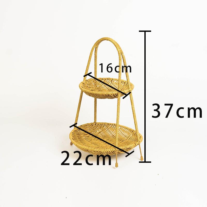 Woven-Style PP Multi-Tier Serving Basket Snacks Fruits Bread Dim Sum Japanese Style Storage Organizer