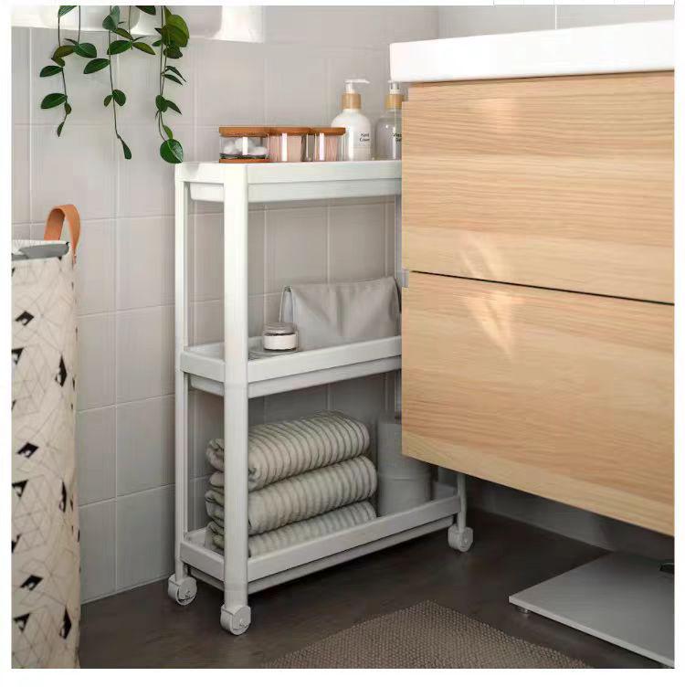 

Bathroom Floor-Standing Storage Rack: Compact Toilet & Shower Trolley