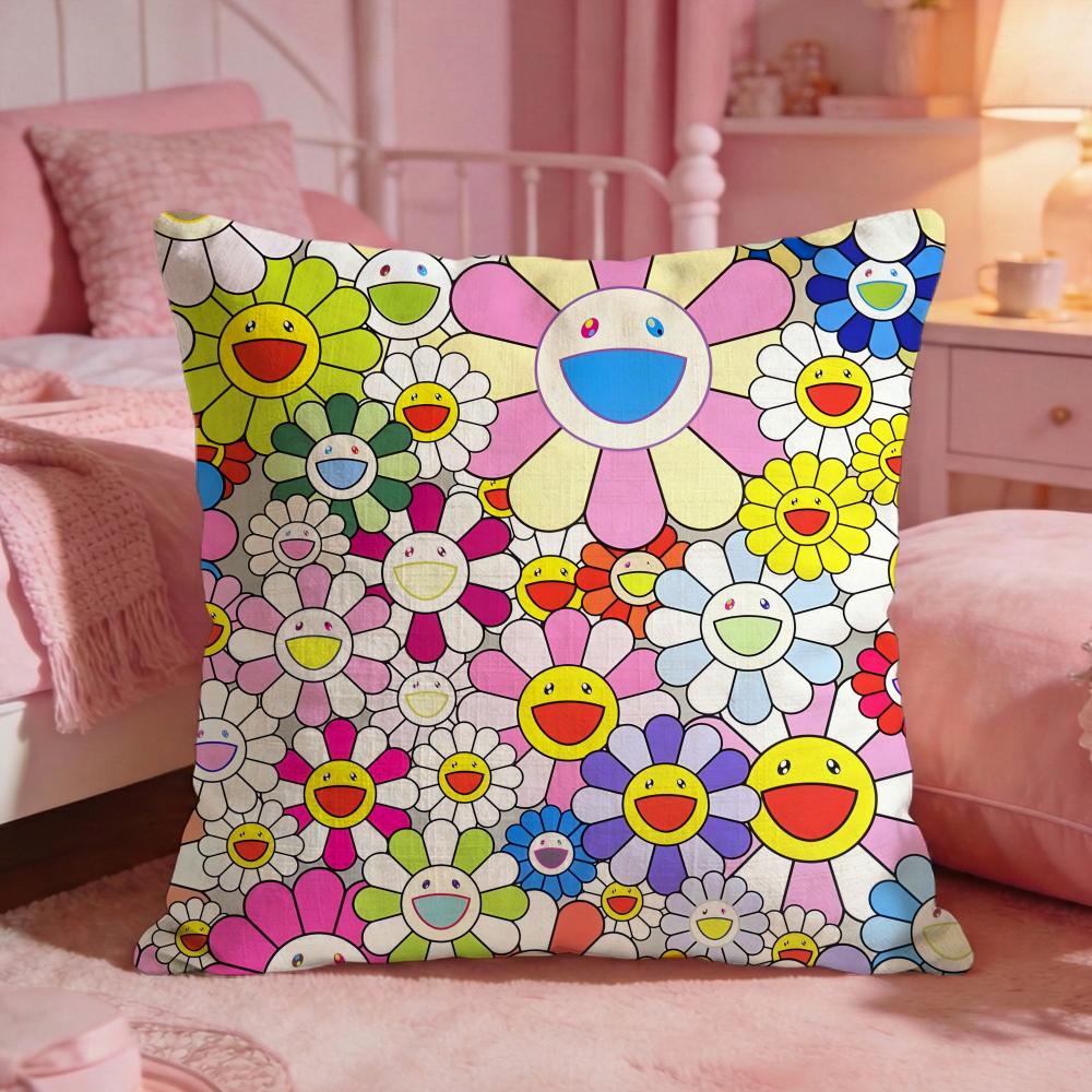 Band T-Takashi Murakami Cushion Cover Premium Comfort Reversible Pillow Cove -Two In One Design For Any Room & Car Interior