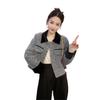 New French Petite Woolen Jacket - Autumn/Winter Collection, Stylish Lapel, Thickened Short Design