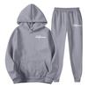 Heren Lente en Herfst Effen Kleur Pak met Capuchon Trui Pak Trend Casual Sport Twee Delig Pak