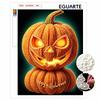 DIY Frameless Pearl Painting Kit Halloween Pumpkin Design 3D Bead Art Canvas Relaxing Craft for Home Wall Decor Gift