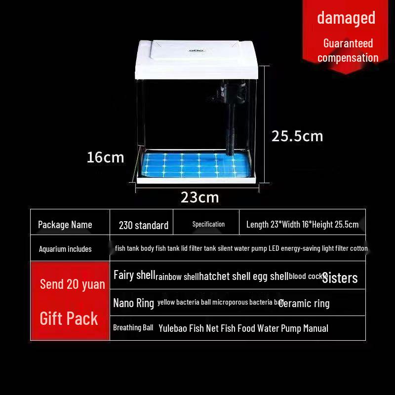 Clear Right Angle Desktop Aquarium for Living Rooms, Balconies, and Offices