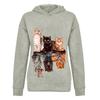 Women Hood  Cat Printing Long Sleeves Pullover Blouses Sweatshirt Tops