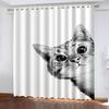 3D Cheap Cartoon Cat Cute Funny Design Shade Thin 2 Piece Window Curtain for Children's Kid Bedroom Living Room Decor On Sale