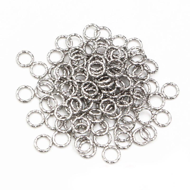 50pcs Stainless Steel 1/1.2mm Thick 6 8 10 12 14mm Twist Open Jump Rings for DIY Jewelry Making Findings for Earrings Necklace