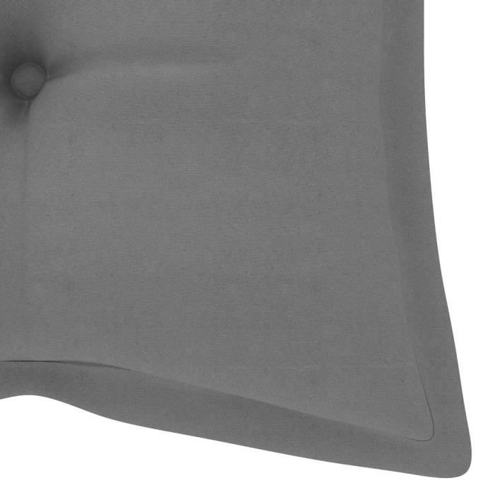 Banc de jardin - Bambou - 118 cm - Pliable - Coussin imperméable - 2 places