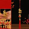 Golden Sheep Goat Hanging Ornament Red Tassel Handmade Lucky Charms Festival Atmosphere Multi-functional