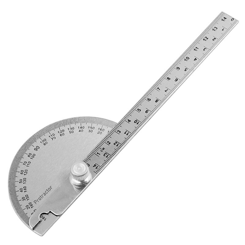 145mm stainless steel 180 protractor angle meter measuring ruler rotary mechanic tool ruler protractor