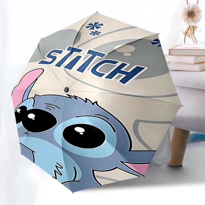 Stitch, Cute Themed Automatic Opening and Closing Umbrella, Brightly Colored 8-rib Portable Umbrella, Suitable for Men and Women, A Perfect Gift for C