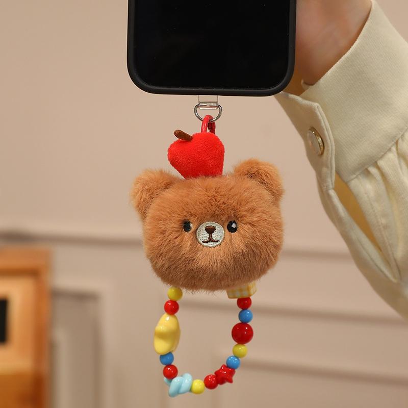 Cute Dog Plush Phone Universal Lanyard Wrist Strap Hand Pull Cartoon Phone Bag Decorative Stuffed Animal Pendant Accessories