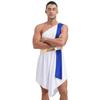 Greek Roman Role Play Outfit - Men's Color Block One Shoulder Dress Irregular Hem for Halloween Party