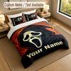 3Pcs Bedding Set Custom Name Text, 1 Sheet 2 Pillowcases Home Bed DecorScream Ghostface