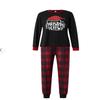 Qiylii Christmas Pajamas Set for Family Matching, Parent-Child Long Sleeve Letters Print T-shirt with Plaid Pants Loungewear