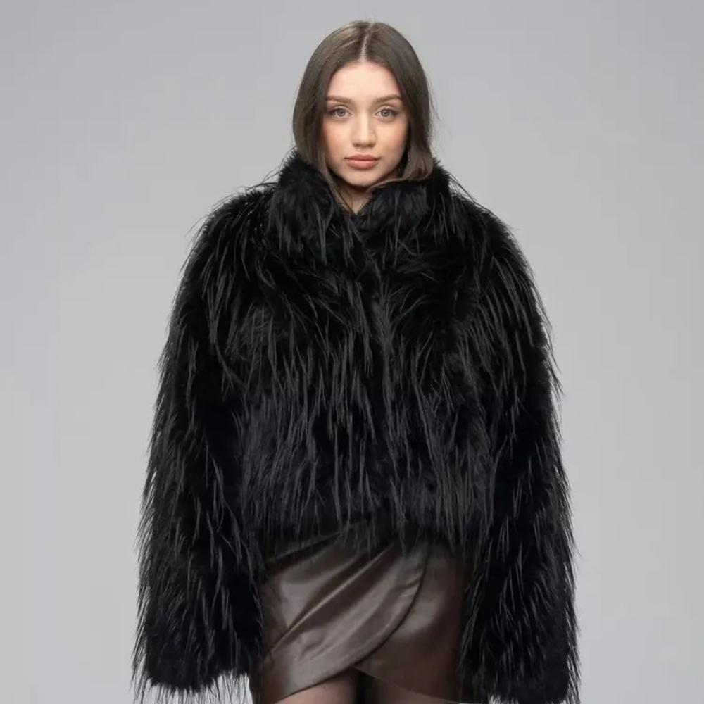

2025 Thick Plush Fashion Warm Imitation Fur Women s Coat Artificial Fur Two Color Women s Clothing S