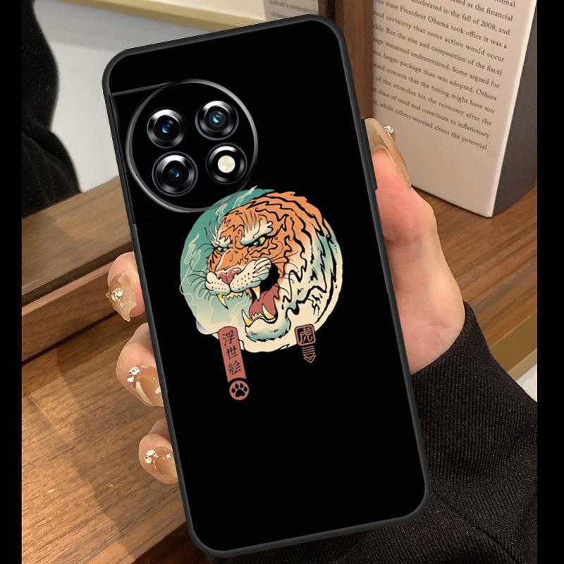 Japanese Ukiyo-e Art Panther Tiger Case For OnePlus 15 13 12 11 10 15R 13R 12R 10T 13T OnePlus Nord 5 CE 4 3 Lite N20 N30 Cover