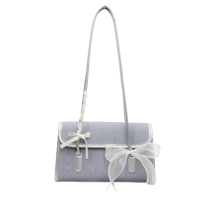 2025 summer new high-grade textured lace bow sweet style versatile shoulder underarm bag