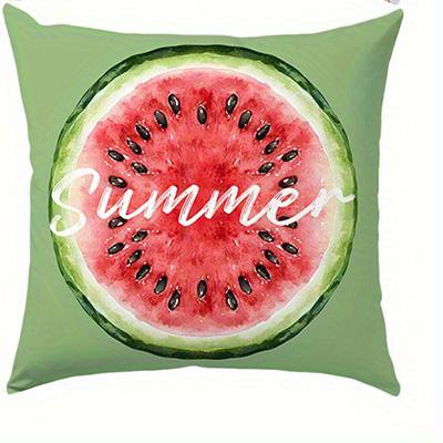 Sweet Watermelon Slices Pattern Doublesided Printed pillow cover Short plush Suitable living rooms sofas throw cushion cover