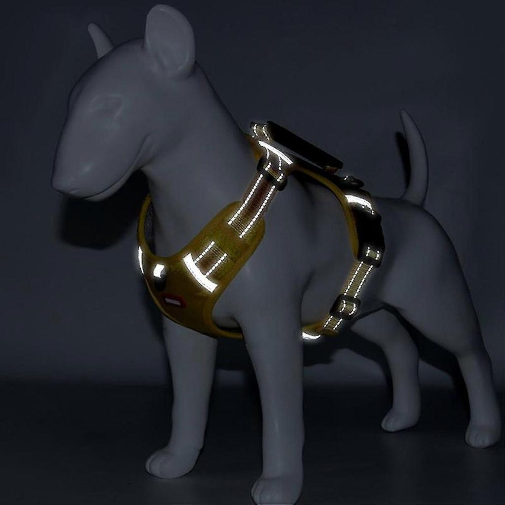 DUOMM HT-524 Breathable Pet Dog Harness Reflective Puppy Safety Vest with Control Handle ST - Yellow