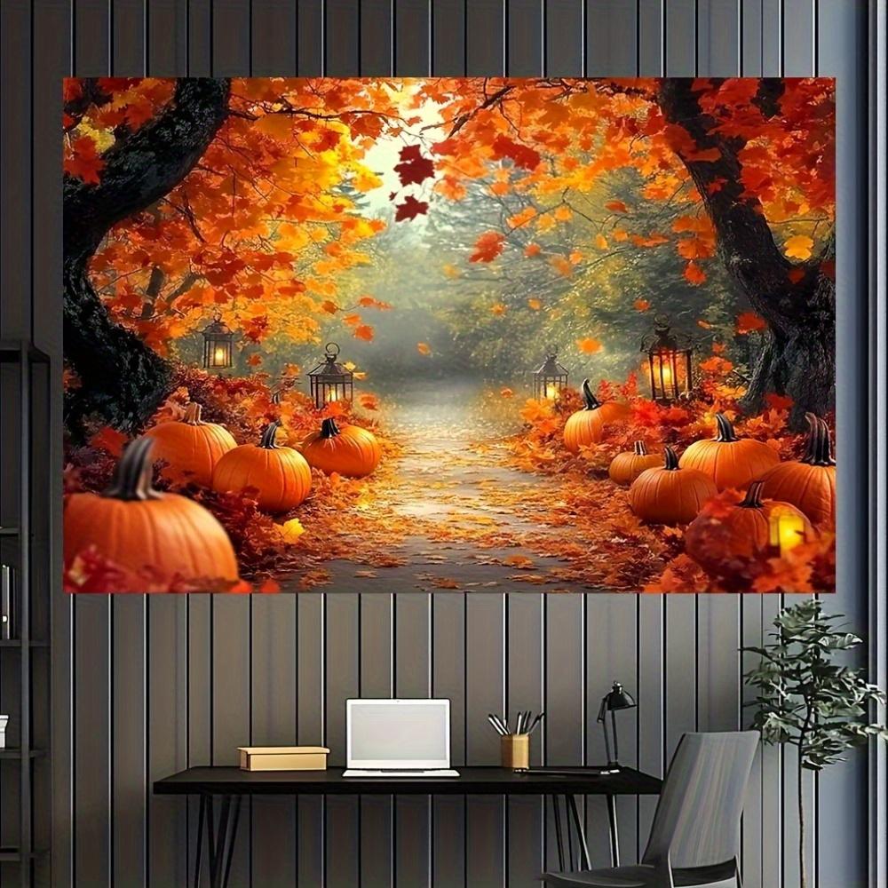 1pc2D flat banner background cloth, Halloween pumpkin, suitable for garden decoration, no power supply required——wzy