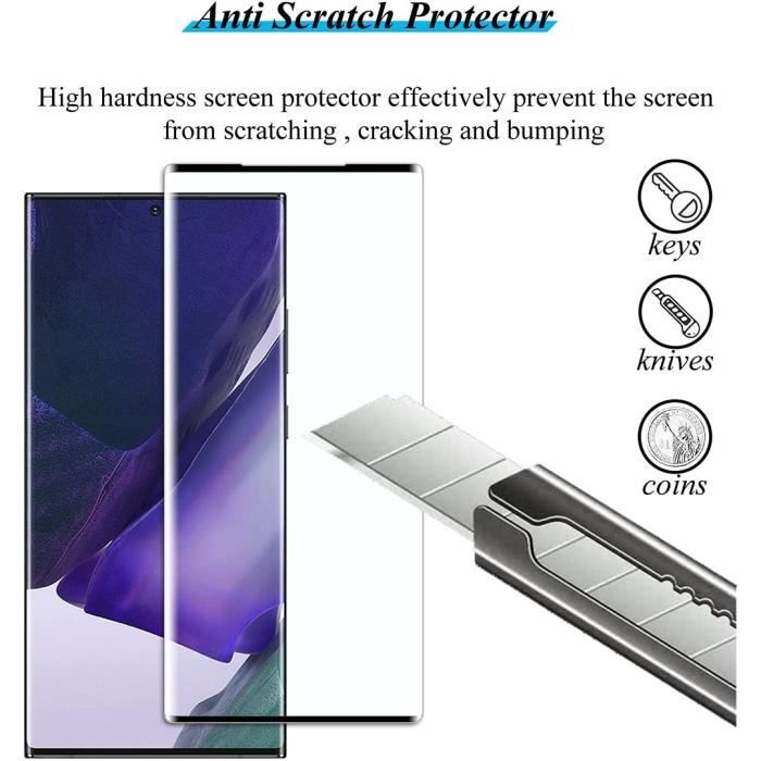 Protection d'écran en verre trempé pour samsung note 20 ultra - proshop - lot de 3 - résistance 9h - noir