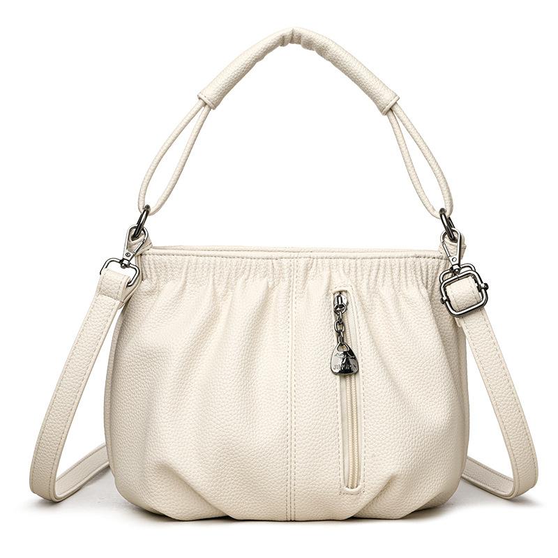 Retro Soft Leather Handbag Small Bag Women's 2026 New Casual Mother Bag Shoulder Messenger Bag