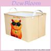 Canvas Cloth Collapsible Storage Basket For Dormitory Clothes And Toy Organization