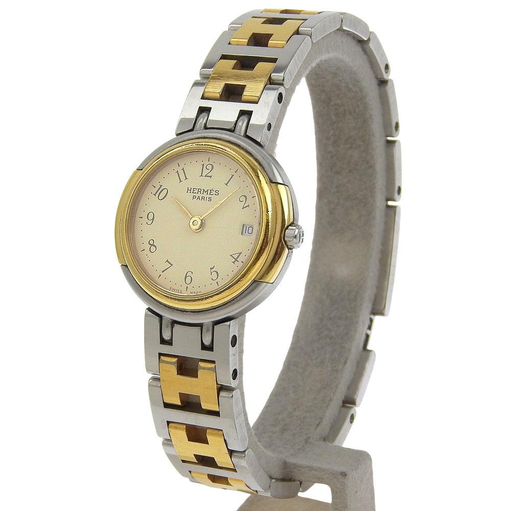 Hermes Windsor Watches goldDial Stainless Steel/Plated Gold Quartz Analog Display Women Used