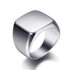Fashion Men Black Smooth Stainless Steel Rings Glossy Signet Square Finge Rings Hiphop Punk Male Wedding Party Jewelry