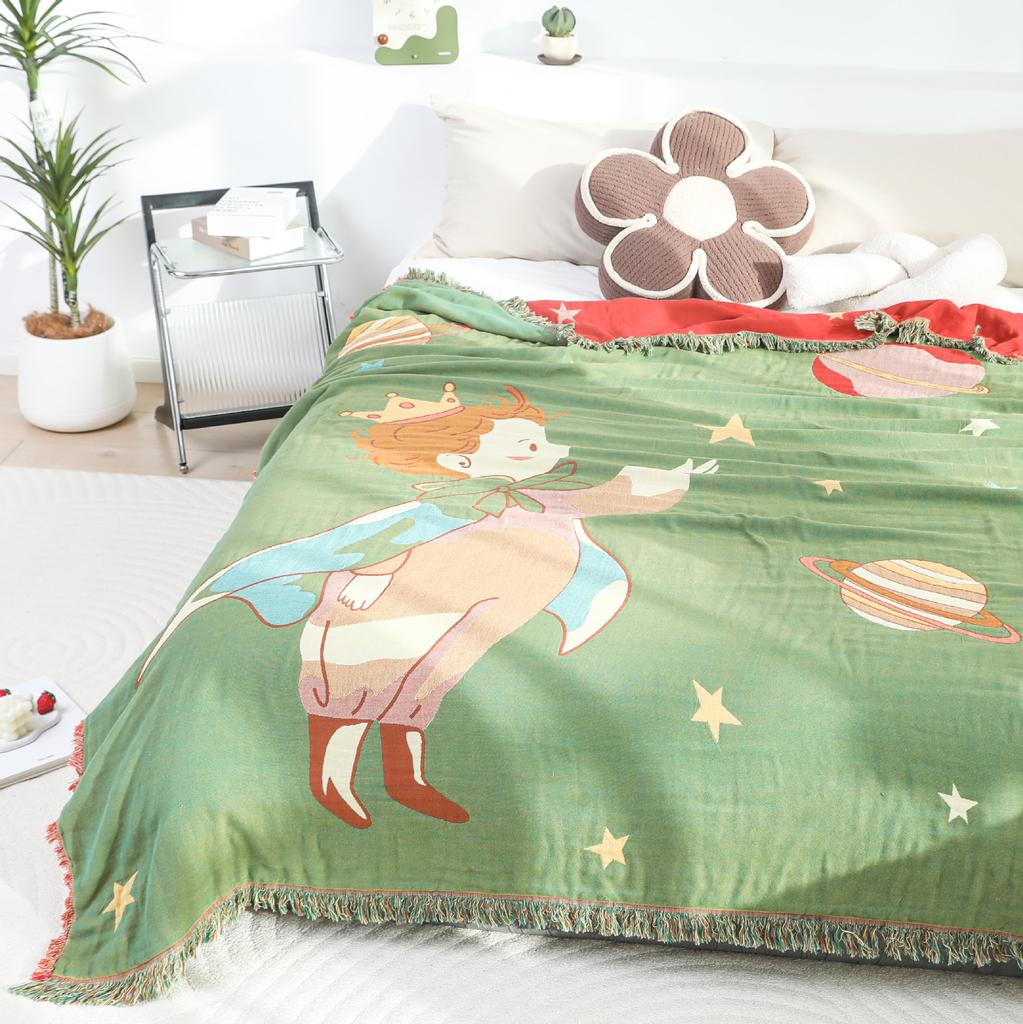 Cotton Towel Blanket, Bedspread, for Beds Sofa, Cartoon, High Quality, 150*200 Cm