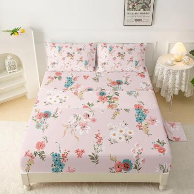 Gentle Flower Pattern Mattress Four-Piece Bedding Set Bedroom Dormitory Bedding Decoration