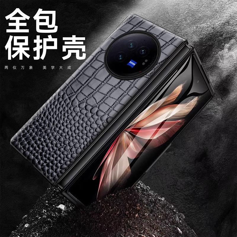 Wobiloo Luxury Brand Leather Genuine Leather Phone Cases For Vivo X Fold3 Fold 3 Pro Case Back Cover Bag