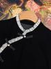 2025 Velvet Lace Patchwork Slimming Diagonal Collar Shirt for Women