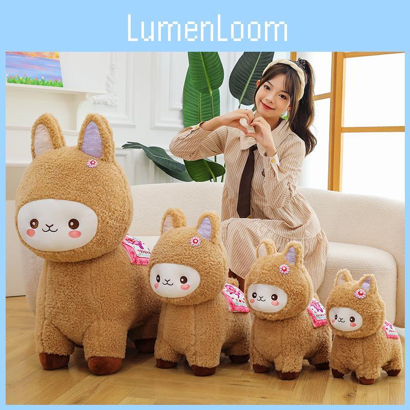 Adorable Plump Alpaca Plush Toy Companion Floral Pattern Kid Doll Birthday Gift