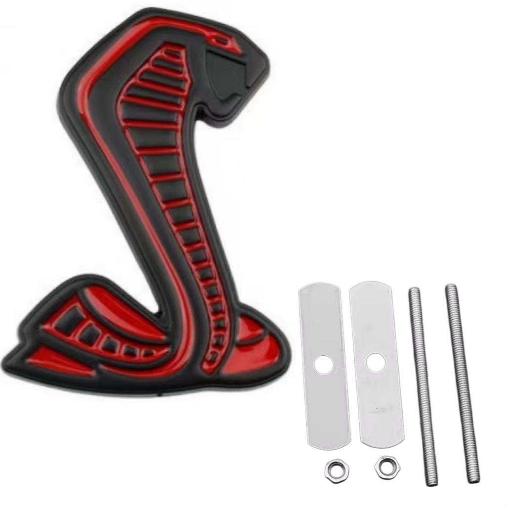 3D Metal Cobra Logo Sticker Car Front Grille Badge Body Fender Rear Trunk Emblem Decal Decor Accessories